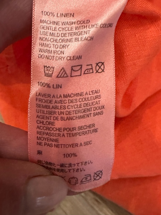 NWT 🆕Tommy Bahama sleeveless linen-mini shift dress Orange . Size XS - Picture 5 of 5